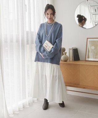 WEGO 【ユニセックス着用ITEM/MLサイズ展開】ミラノリブクルーネックプルオーバー ブルー