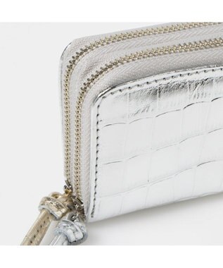 UNBILLION ペルケ perche / メタロッククロコ・ジャバラカードキーケース シルバー