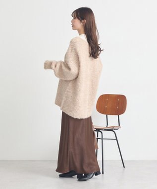 earth music&ecology 【ベルト付き】ＭＩＸカラーブークレカーディガン Light Blue