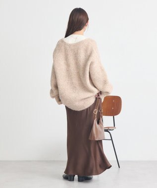 earth music&ecology 【ベルト付き】ＭＩＸカラーブークレカーディガン Light Blue