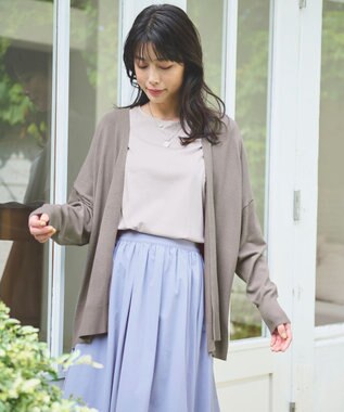 ANY L 【マシンウォッシュ/UVカット】ミドルレングスカーディガン ブラウン系