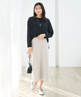 ANY シア―ラウンドネックTシャツ ブラック