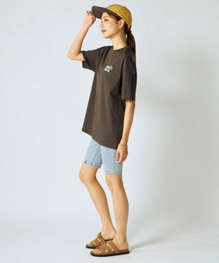 OP／FILA 【Ocean Pacific】フラワーバックプリントTシャツ チャコールグレー