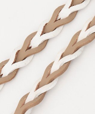 自由区 ナローメッシュベルト ホワイト系