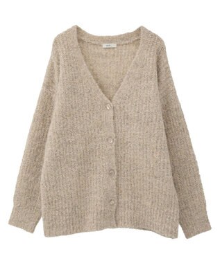 earth music&ecology 【ベルト付き】ＭＩＸカラーブークレカーディガン Light Blue