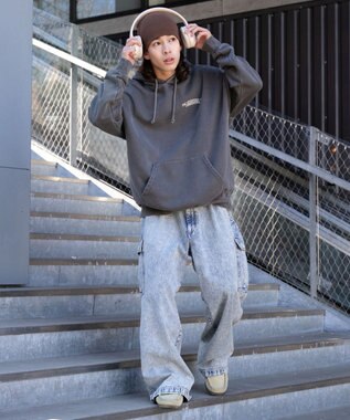 WEGO ピグメントグラフィックプルパーカー 柄2