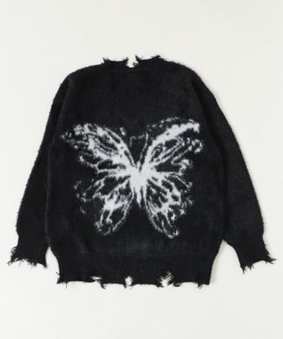 WEGO バタフライダメージニット ブラック