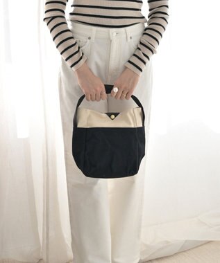 NIZYU KANO TWO-TONE ミニトート 生成り×ブラック