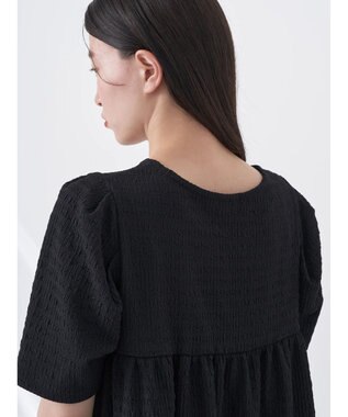 earth music&ecology ジャガードギャザーチュニック Black