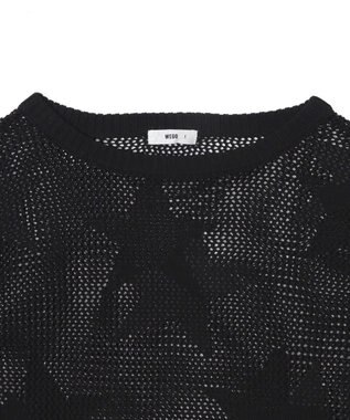 WEGO スターメッシュBIGニット ブラック