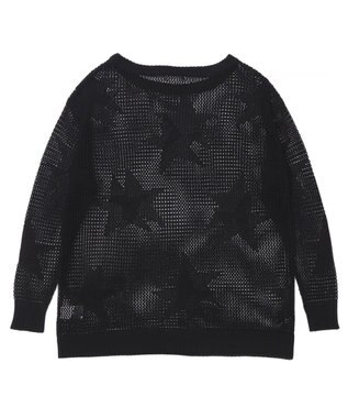 WEGO スターメッシュBIGニット ブラック