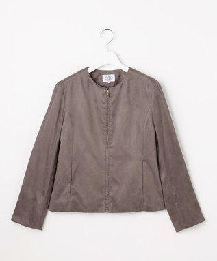 J.PRESS LADIES L ライトマイクロスエード ブルゾン モカ系