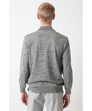 DAKS DAKS GOLF ハーフジップ チェックニット グレー