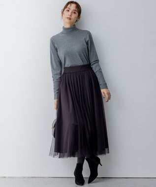 組曲 ルーズフィットタートル ニット グレー系