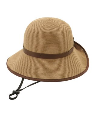 MOONBAT 【遮光98%以上/UPF50＋/UVカット】洗えるペーパーブレードリボンハット 手洗いOK/サイズ調整可能/抗菌防臭加工 ブラウン