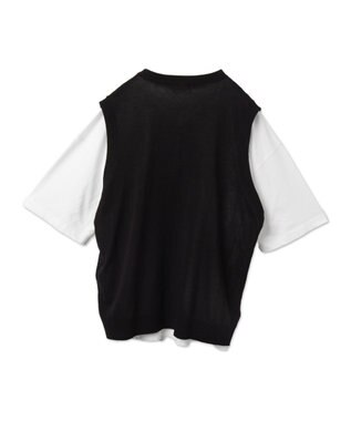 WEGO 【ユニセックス着用ITEM/2点セット】アンサンブルゲームロゴニットベスト ブラック