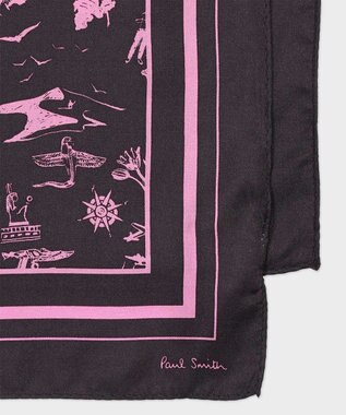 Paul Smith Travel Stories シルクスカーフ ブラック