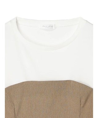 Green Parks ７分袖ビスチェドッキング風カットプルオーバー Beige