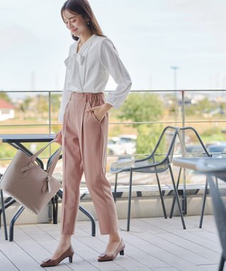 Tiaclasse 【小倉優子さん着用・洗える】カラーテーパードパンツ ピンク