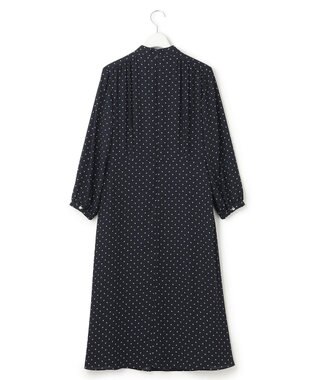 23区 【洗える】トライアングルプリント ボウタイ ワンピース ネイビープリント