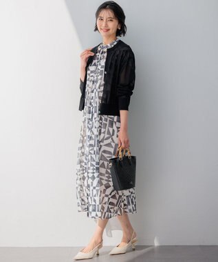 23区 【洗える】Ratti ウォールプリント ワンピース モノトーンプリント