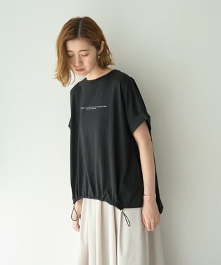 YECCA VECCA 裾ドロストデザインロゴTee Black