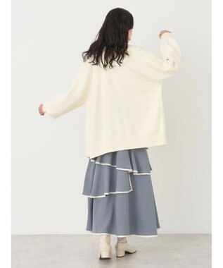 earth music&ecology パイピングフリルティアードスカート Gray