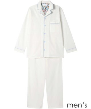 une nana cool 【綿100％】やわらか天竺メンズパジャマ　ＭＡＤＥ　ＷＩＴＨ　ＬＩＢＥＲＴＹ　ＦＡＢＲＩＣ WH