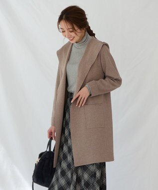 ANY 【洗濯機可】フーディーコーディガン モカ