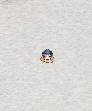 WEGO 【ユニセックス着用ITEM/SMLサイズ展開/裏起毛】ワンポイント刺繍プルパーカー アッシュグレー