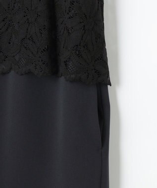 自由区 L 【17号サイズまで展開・カタログ掲載】トリアセダブルクロスレース ワンピース ネイビー