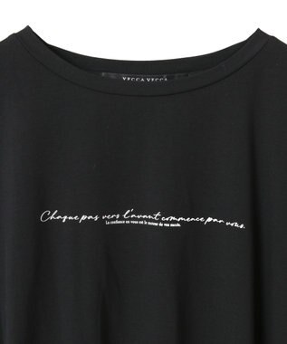 YECCA VECCA 裾ドロストデザインロゴTee Black