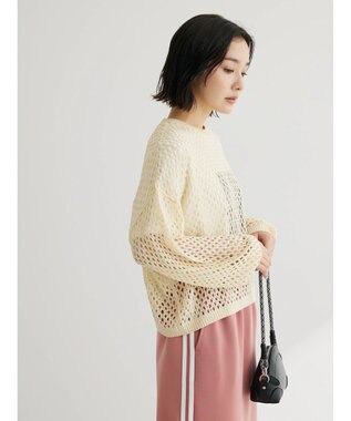 Green Parks メッシュ編みニットプルオーバー