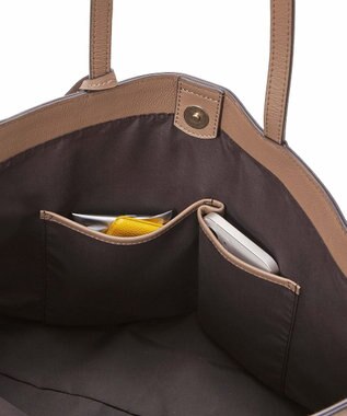 TOPKAPI 【TREASURE TOPKAPI】フロントステッチ　レザーA4トートバッグ グレージュ