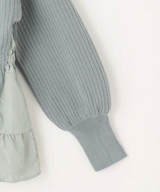 Feroux 【洗える】ペプラム カーディガン ライトグリーン系