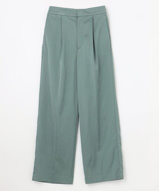NAVE 【ReNAVE 洗える】グロスサテン パンツ スモーキーグリーン系