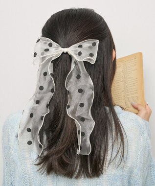 WEGO Lドットスケリボンゴム ライトベージュ