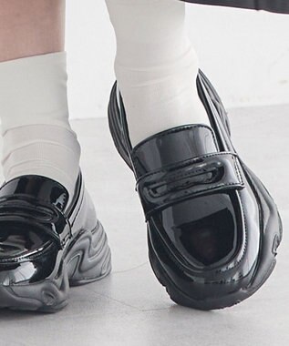 earth music&ecology 【軽量/厚底】スニーカーローファー Black