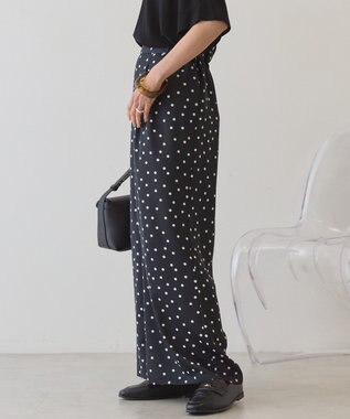 AMERICAN HOLIC ドットサテンイージーパンツ Black