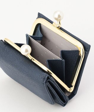 UNBILLION perche アクリル玉三つ折りミニサイフ ネイビー