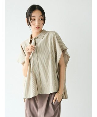 CRAFT STANDARD BOUTIQUE ステンサイドソリッドストライプブラウス① Stripe Green