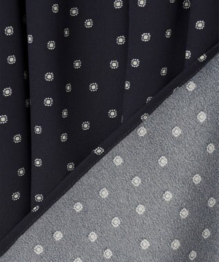 23区 【洗える】バックサテンアムンゼン タイプリント ワンピース ネイビープリント