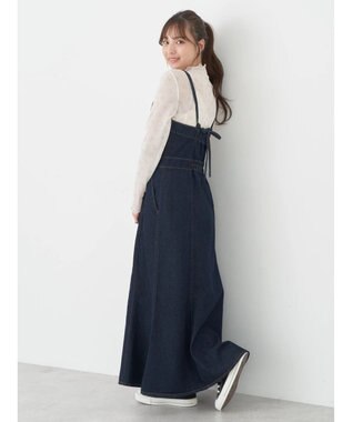 earth music&ecology ボタンキャミデニムワンピース Indigo