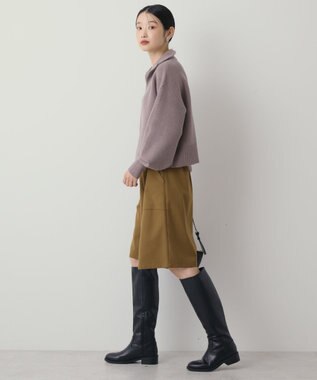 AMERICAN HOLIC ZIPハイネックカーディガン Beige