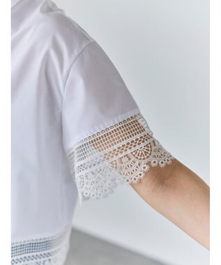 Te chichi レースヘムクロップトシャツ オフホワイト