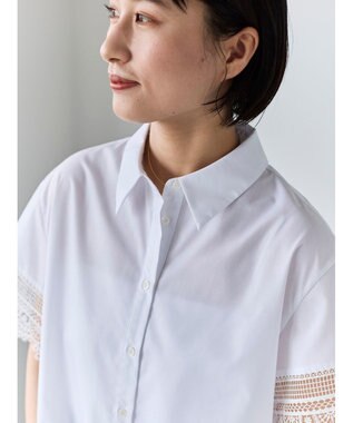 Te chichi レースヘムクロップトシャツ オフホワイト