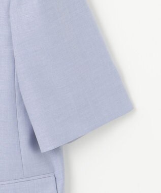 自由区 S 【洗える】ハーフスリーブ ジャケット サックス