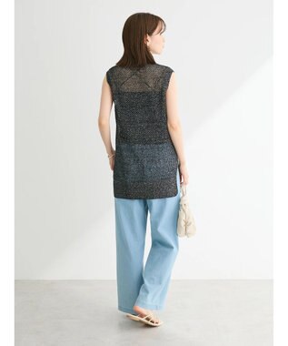 Green Parks スパンコールニットベスト Black