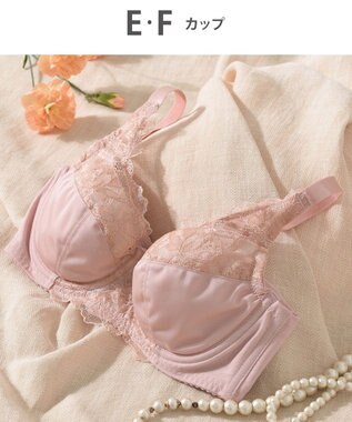 Wing フルカップブラ　背中の段差すっきり　カップ肌側は綿混素材　バストをしっかり包み込む　ウイング／ワコール　KB2114 ピーチ