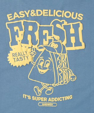 WEGO イラストモチーフグラフィックショートT サックス